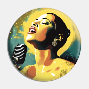 Billie Holiday Jazz Legend Singer Modern Portrait by LozsArt Pin
