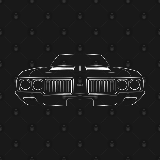 1970 Oldsmobile 442 - front stencil, white by mal_photography