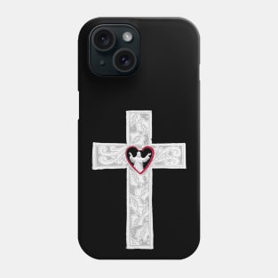 Cross With Heart And Jesus Phone Case