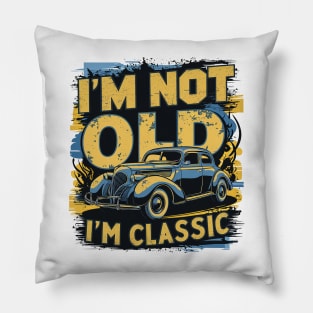 Timeless Ride: Ageless Elegance on Wheels Pillow