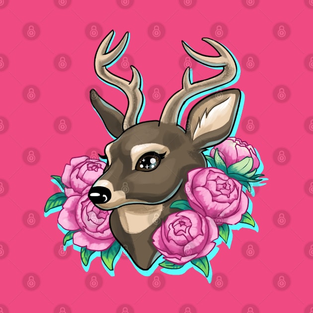 Peony Deer by Dire