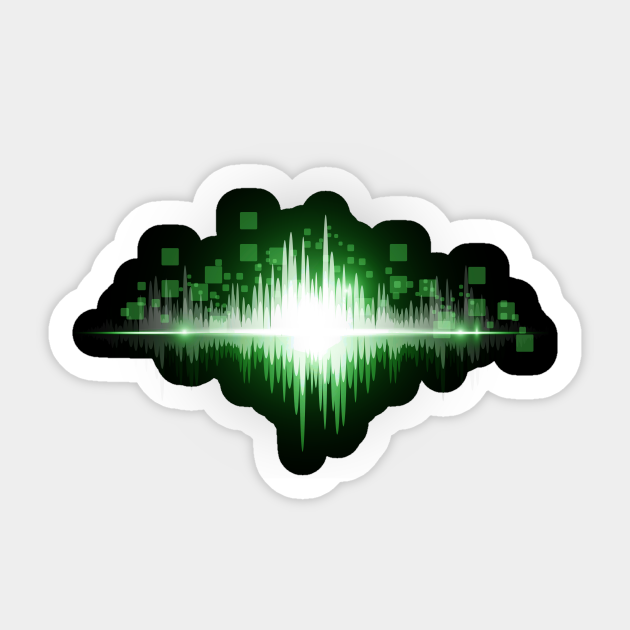 Sound Engineer Green Audio Waveform - Engineer - Sticker