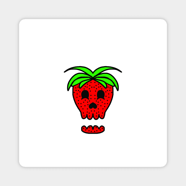 Strawberry Skull Magnet by mushriah333