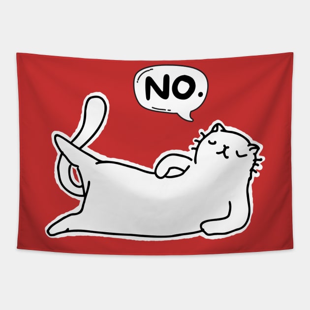 Cat Says No Tapestry by Teewyld