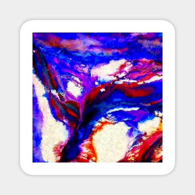 Cobalt and Violet Abstract Magnet by DANAROPER