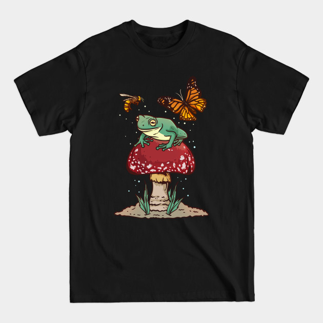 Mushroom Frog Mariposa Butterfly Bee - Mushroom - T-Shirt
