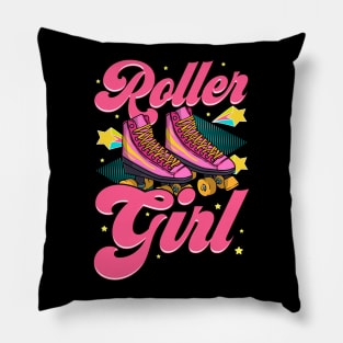 Roller Girl Roller Skate Skating Retro Pillow