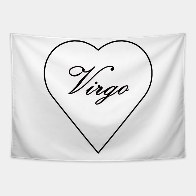 Virgo Zodiac Heart Tapestry by Steph Elle