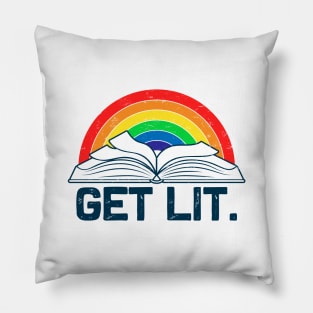 Get Lit Rainbow Funny Reading Literature Pillow