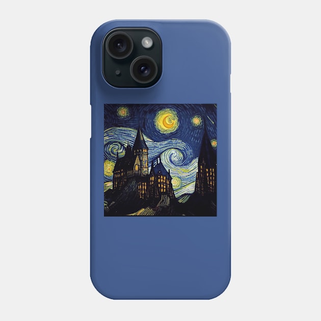 Starry Night Wizarding School Van Gogh Phone Case by Grassroots Green