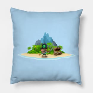 Pirate on a desert island Pillow