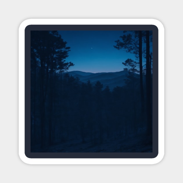 Blue Dusk Forest View #4 Magnet by Vision Outlet