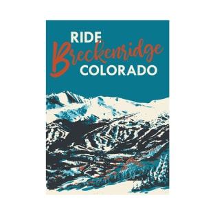 Breckenridge Vintage Snowboarding Poster T-Shirt