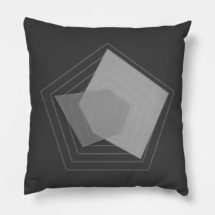 Monochrome Pentagons: Harmony in Shades Pillow