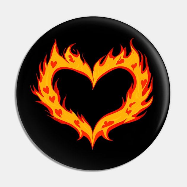 Torching Flame Heart | Valentine's Day Pin by Basic Corner