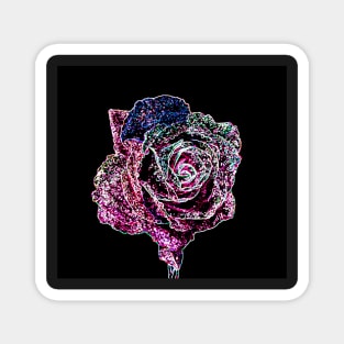 Neon Rose Flower Magnet