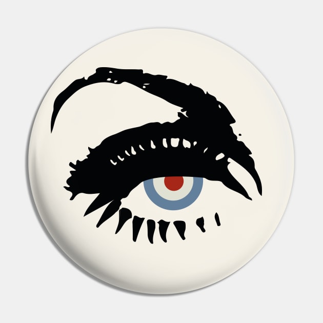 Mod Roundel Eyes Pin by Lili O' Riot