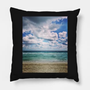 Beach, Ocean and Sky in Cancun Pillow