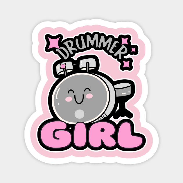 DRUMMER Girl Drum Set Gifts Magnet by SartorisArt1