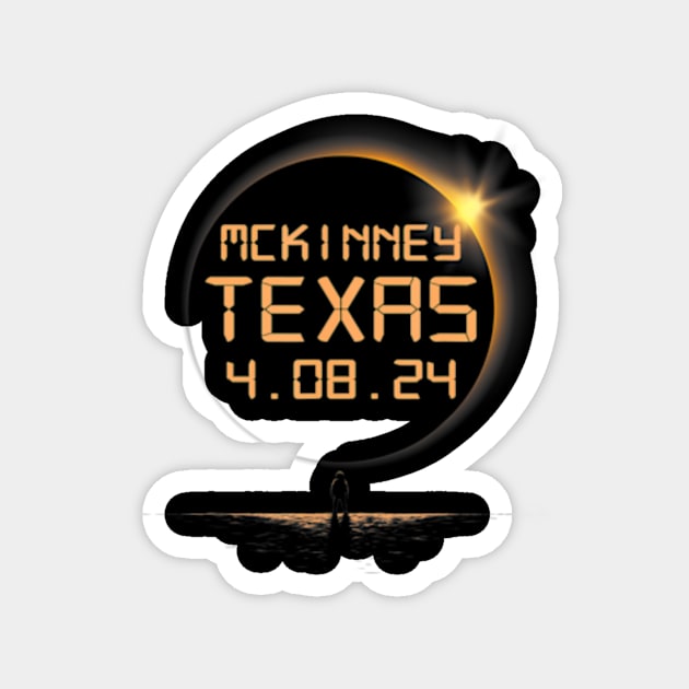 Mckinney Texas Tx Total Solar Eclipse April 8 2024 4-8 Magnet by SanJKaka