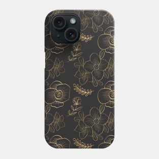 Gold Floral Luxurious  Pattern Phone Case