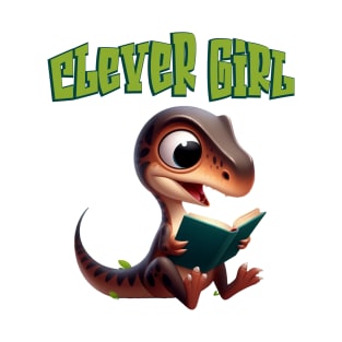 Cute Velociraptor Clever Girl Illustration T-Shirt