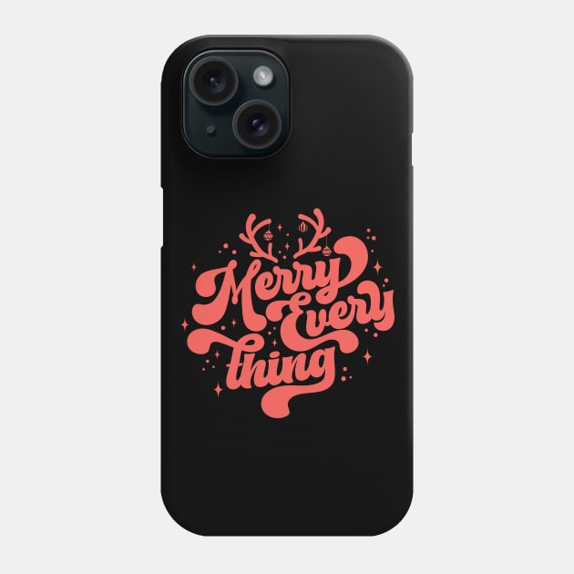 Retro Merry Everything Merry Christmas Phone Case by Fitastic