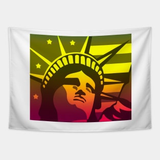 holographic statue of liberty Tapestry