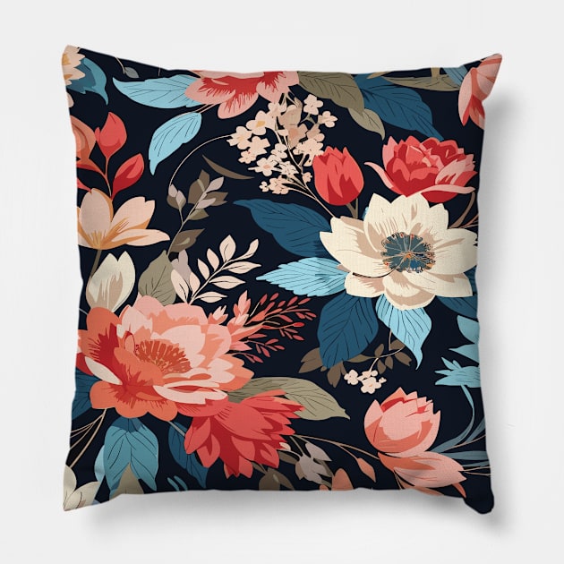 Pattern cute happens flower arrangement Pillow by Suldaan Style