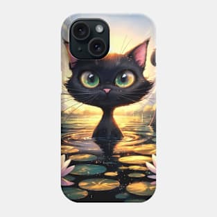 Cat Monet: Making waves gracefully Phone Case