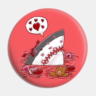 The Valentines Day Shark Pin