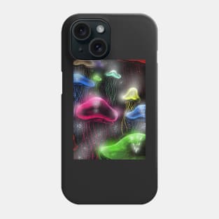 Glowing Colorful Jellyfish Underwater Phone Case