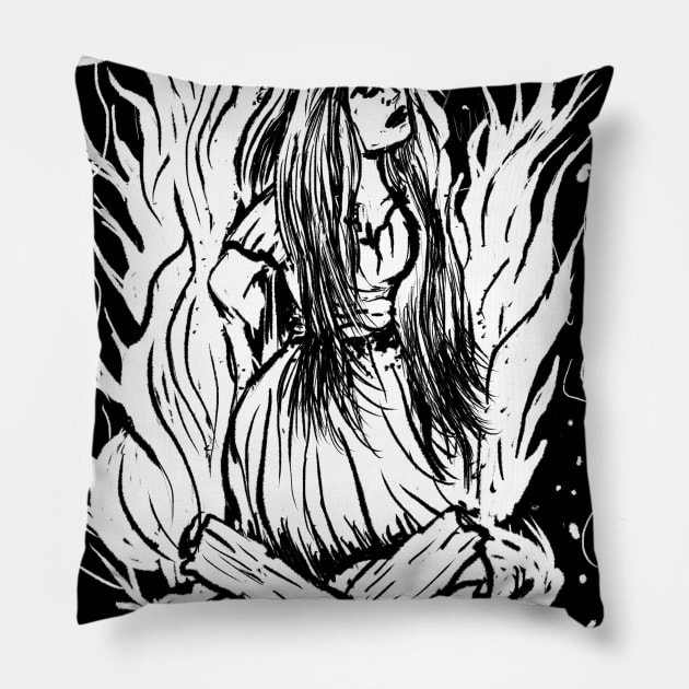 Salem Witch Trials Burning Witchcraft Occult Goth Pagan Pillow by LunaElizabeth