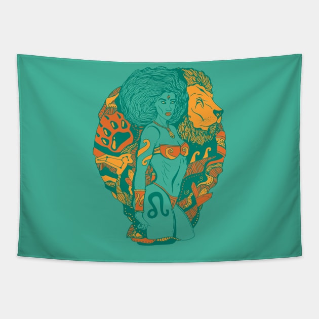 Mountain Green Leo Beauty Tapestry by kenallouis