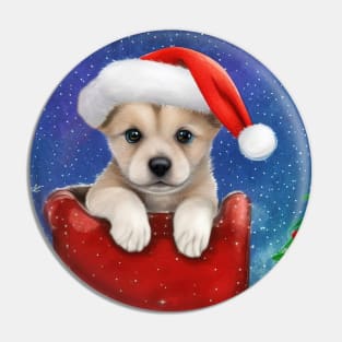 Cute Christmas Pomeranian Puppy Pin