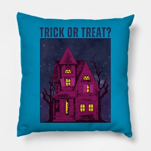 trick or treat - horror haunted house Pillow