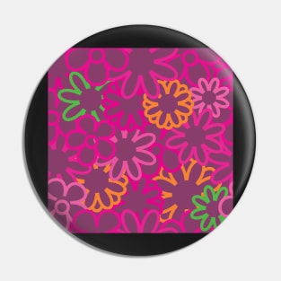 Hippie Floral Purple Bright Colors Overlap Seamless Pattern Version 4 Pin