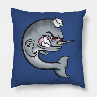 Angry Narwhal Pillow