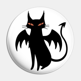 The spirits of the night: dark winged cat Pin