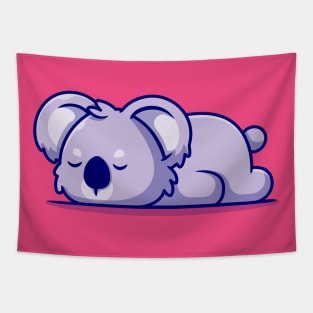 Cute Koala Sleeping Cartoon Tapestry