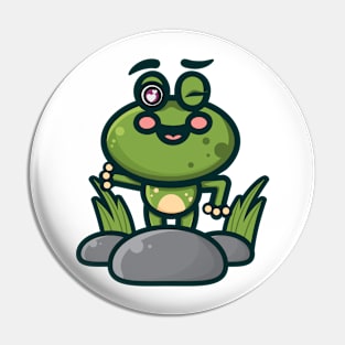 Happy Rock Frog Pin