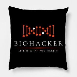 BIOHACKER Shirt | Funny Science Tee for Molecular Biologists Pillow