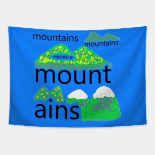 mountains, typography mountains patterns, oil painting Tapestry