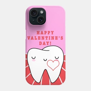 Happy Valentine's day - Molar with heart illustration - for Dentists, Hygienists, Dental Assistants, Dental Students and anyone who loves teeth by Happimola Phone Case