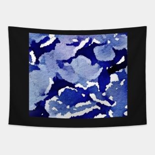 Shades of Blue floral print Tapestry