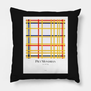New York City by Mondrian with text Pillow