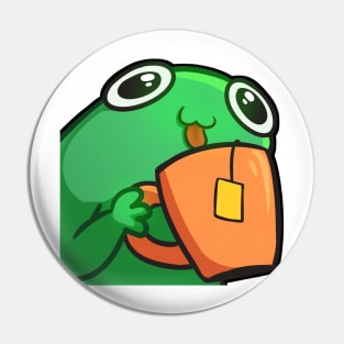 Froggie drinking tea, coffee Pin