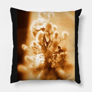 wildflower bouquet, amber Pillow