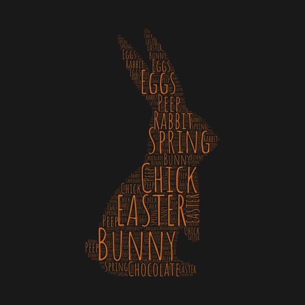 Cute Chocolate Bunny Easter Words by JanesCreations