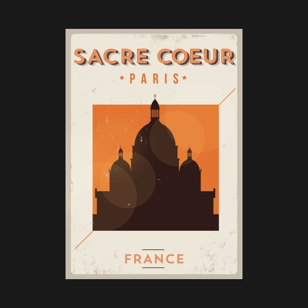 Sacre Coeur Paris Poster Design by kursatunsal